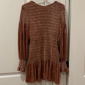 Love Shack Fancy Velvet Smocked Dress